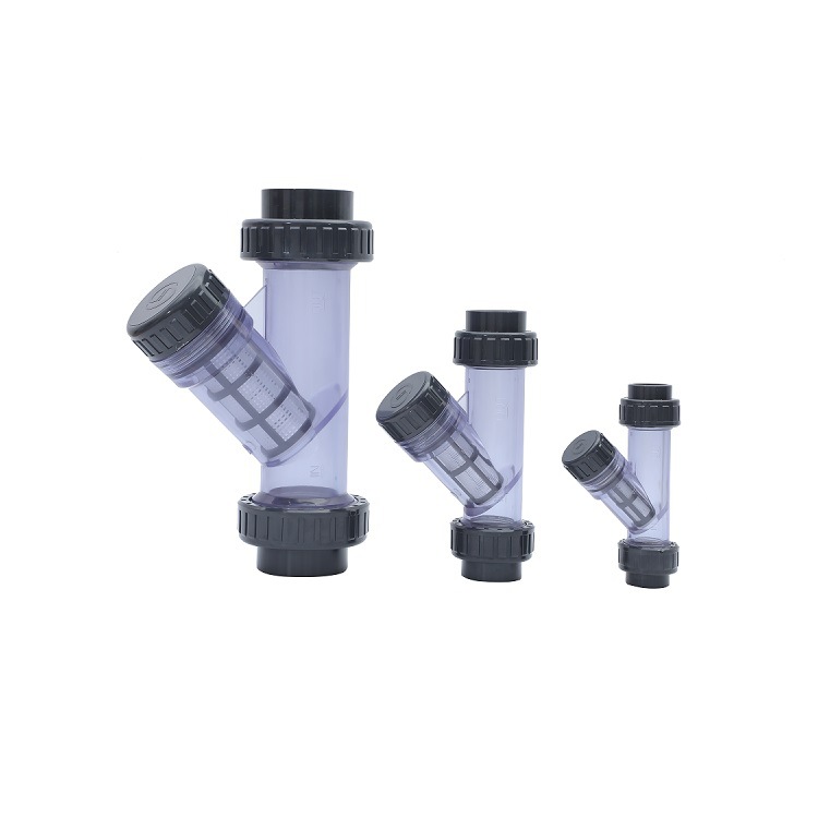 1/2"-4" Pipe Valve Upvc Flange Filter Transparent Pvc Flange Y-type Filter Pipe Filter