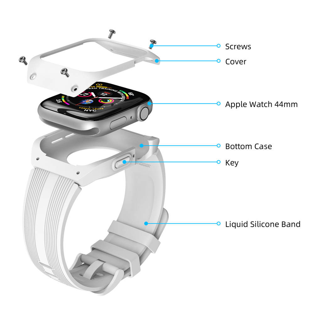 Ремешок силиконовый для Apple Watch Band 44 мм 42 мм 40 мм 38 мм, сменный спортивный браслет для iWatch Bands Women Men
