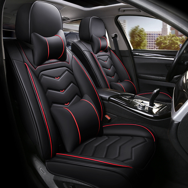 Car Seats Cover Pu Leather 5d Universal With Car Seat Cushion 13pcs Car Seat Covers Full Set