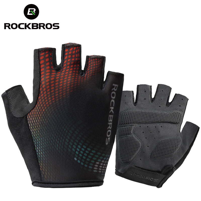 Велосипедные перчатки ROCKBROS, цветные Митенки на полпальца, для езды на велосипеде, для горных велосипедов, для взрослых