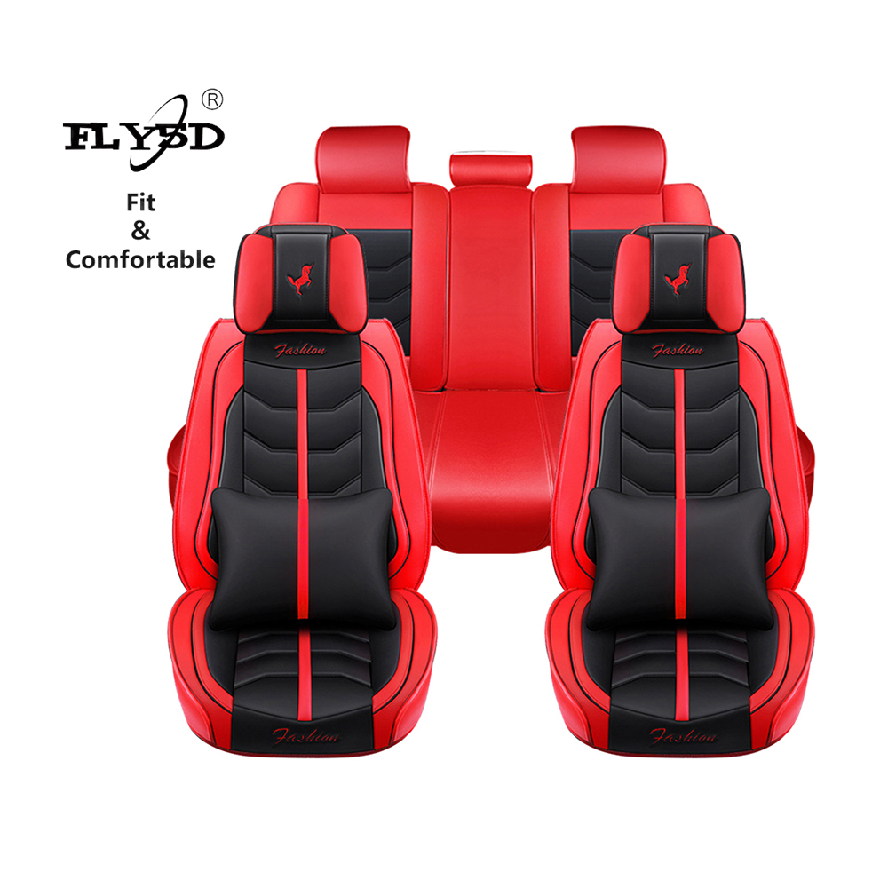 FLY5D Amazon Лидер продаж полный комплект чехлов на автомобильные сиденья искусственная кожа 6D чехлы на сиденья с подушкой на сиденье универсальные