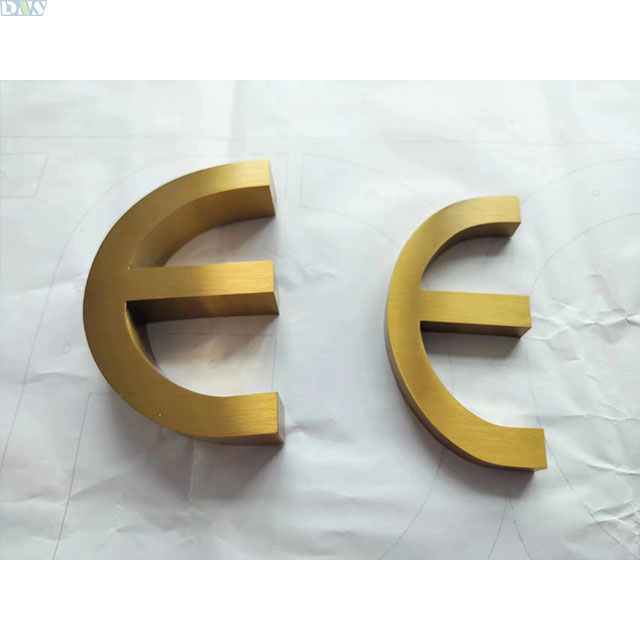 high quality custom logo sign letter channel titanium gold brushed polished electroplate with cheap price