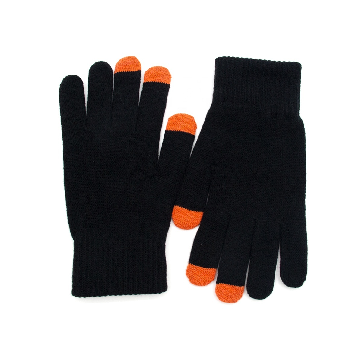 Hot Sale custom logo black warm mittens gloves for winter