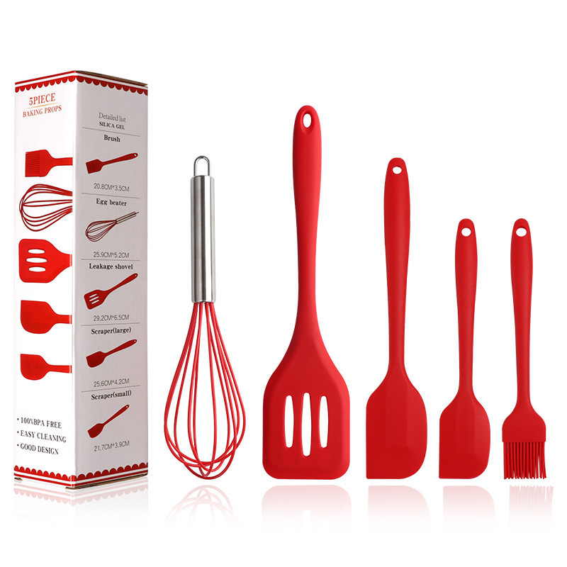 5-Piece Silicone Cooking Kitchen Utensil set for Silicone Kitchenware Set