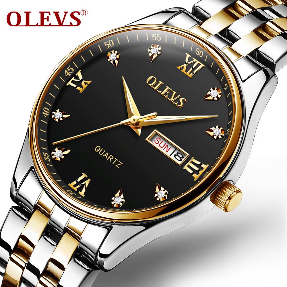 OLEVS 5570 корпус из сплава часы мужские модные повседневные наручные часы Водонепроницаемость функция аналоговые часы на стальном браслете с кварцевые часы