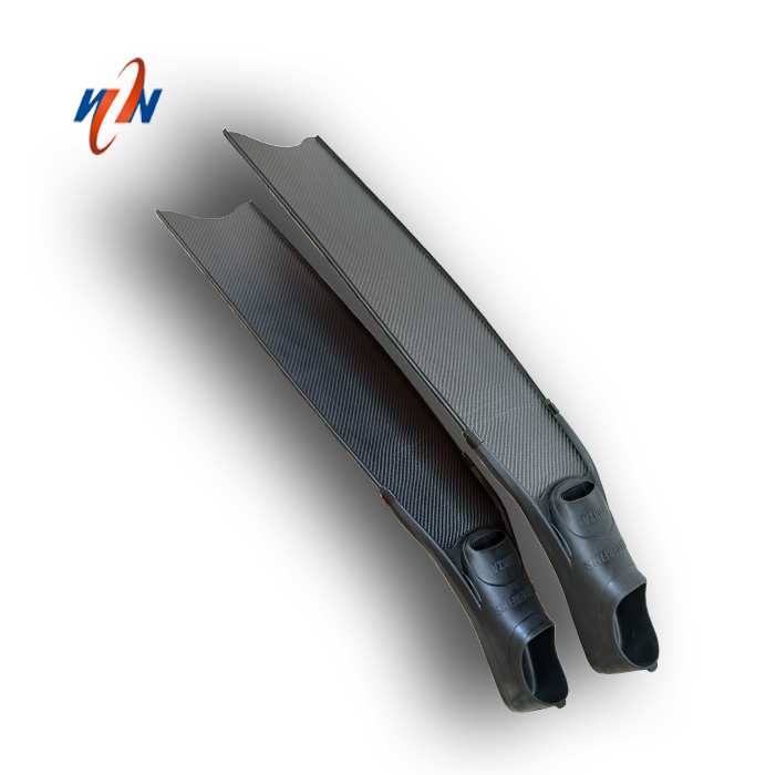 Factory directly selling water sport carbon fiber black long diving fin blades spearfishing fins