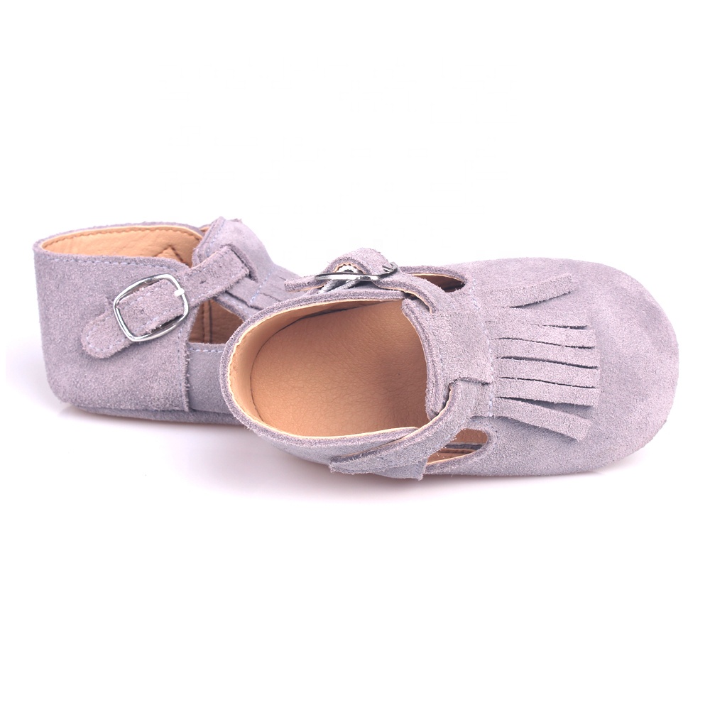 Wholesale soft sole genuine leather baby moccasins