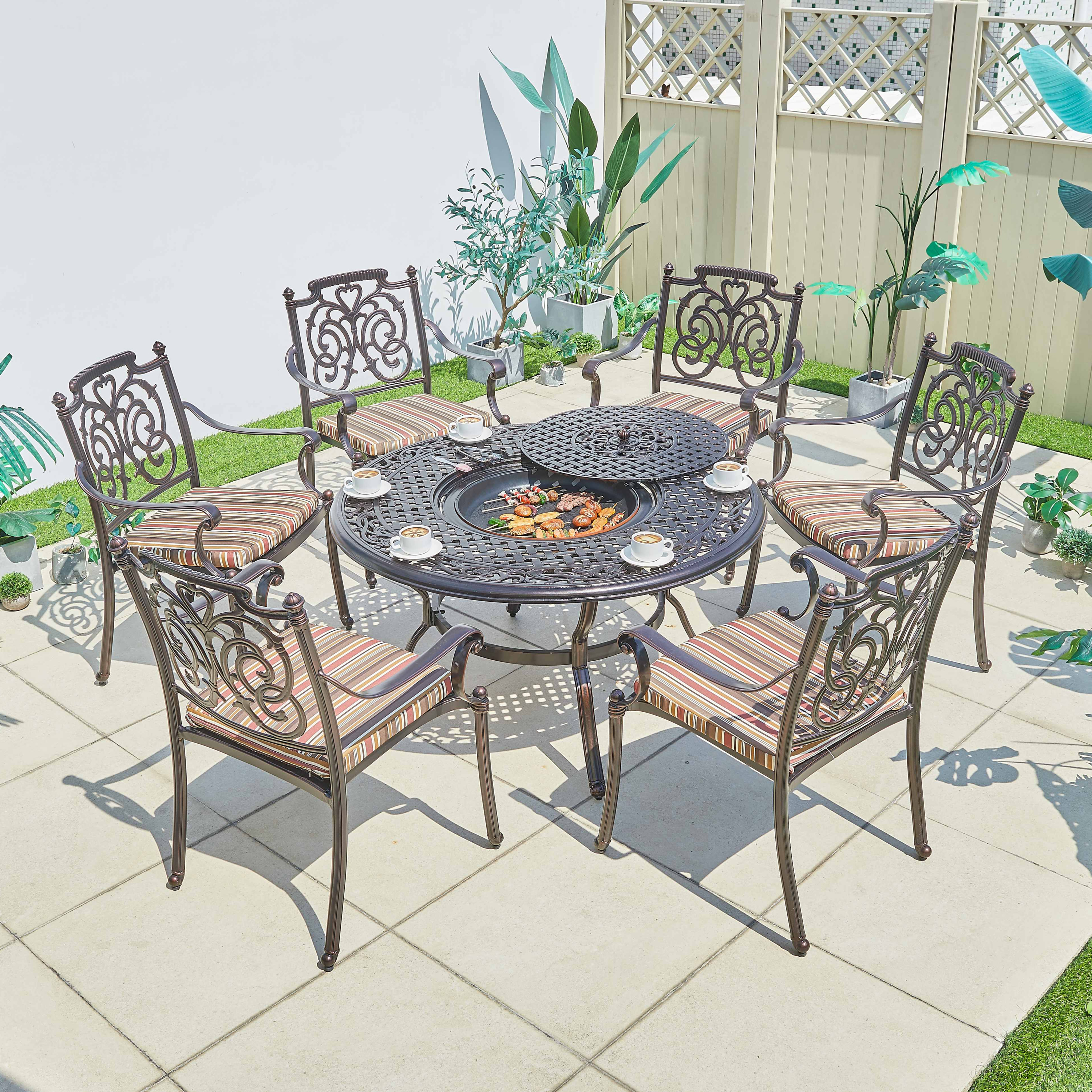 Garden Sets Outdoor Furniture Patio Set Cast Aluminum Table and Chairs Garden Furniture Set