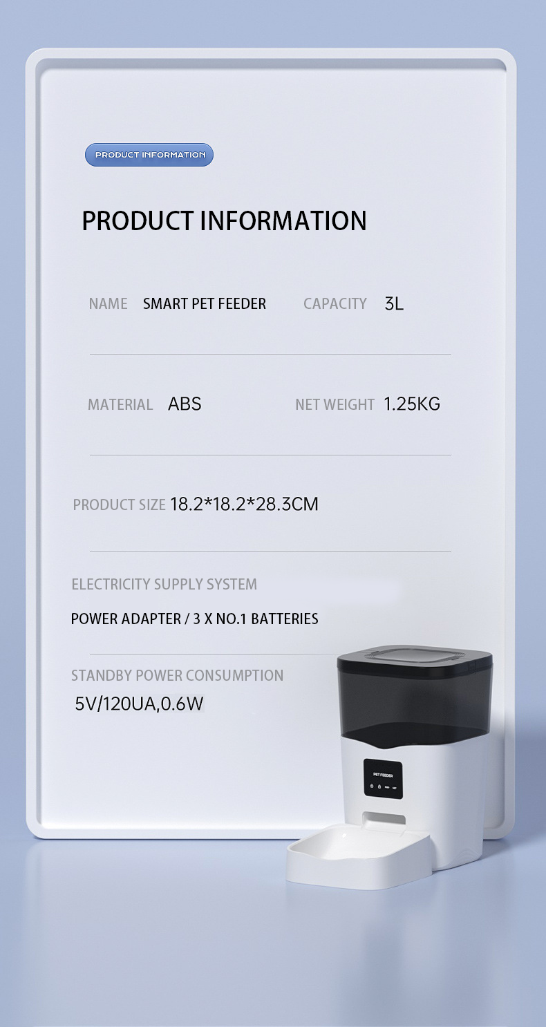 Amazon hot sale 3L cat dog automatic smart pet feeder camera smart pet food dispenser wifi animal feeder robot