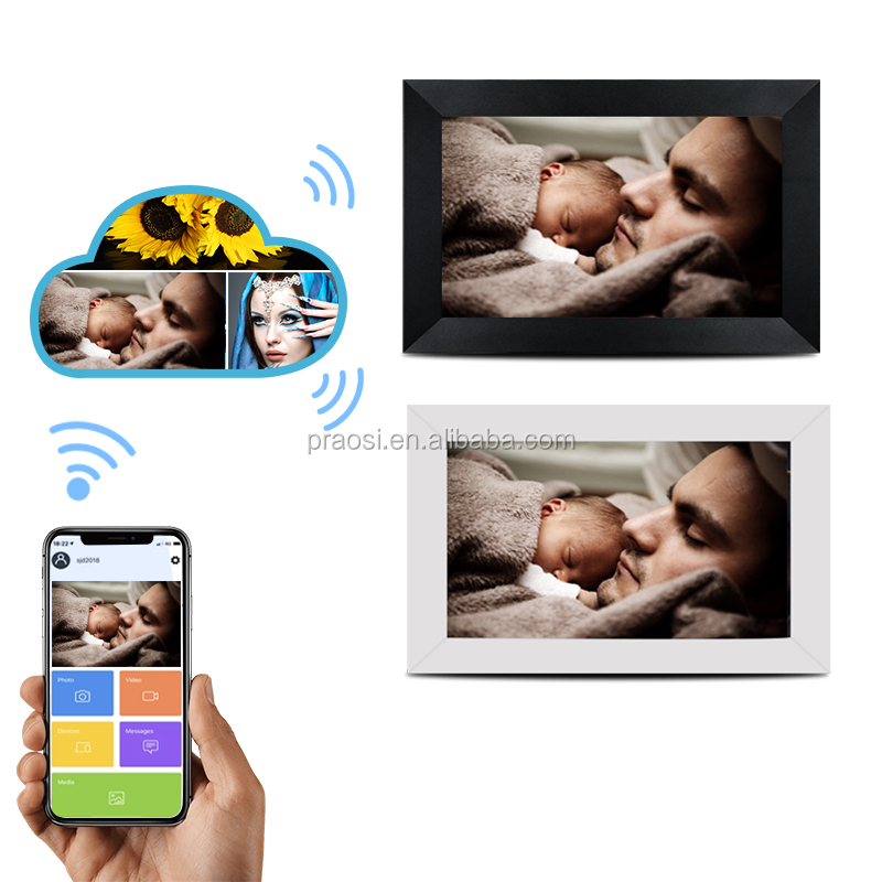 2020 дешевая цена Высокое разрешение сенсорный экран 10 дюймов wifi облачная цифровая фоторамка с функцией фото видео