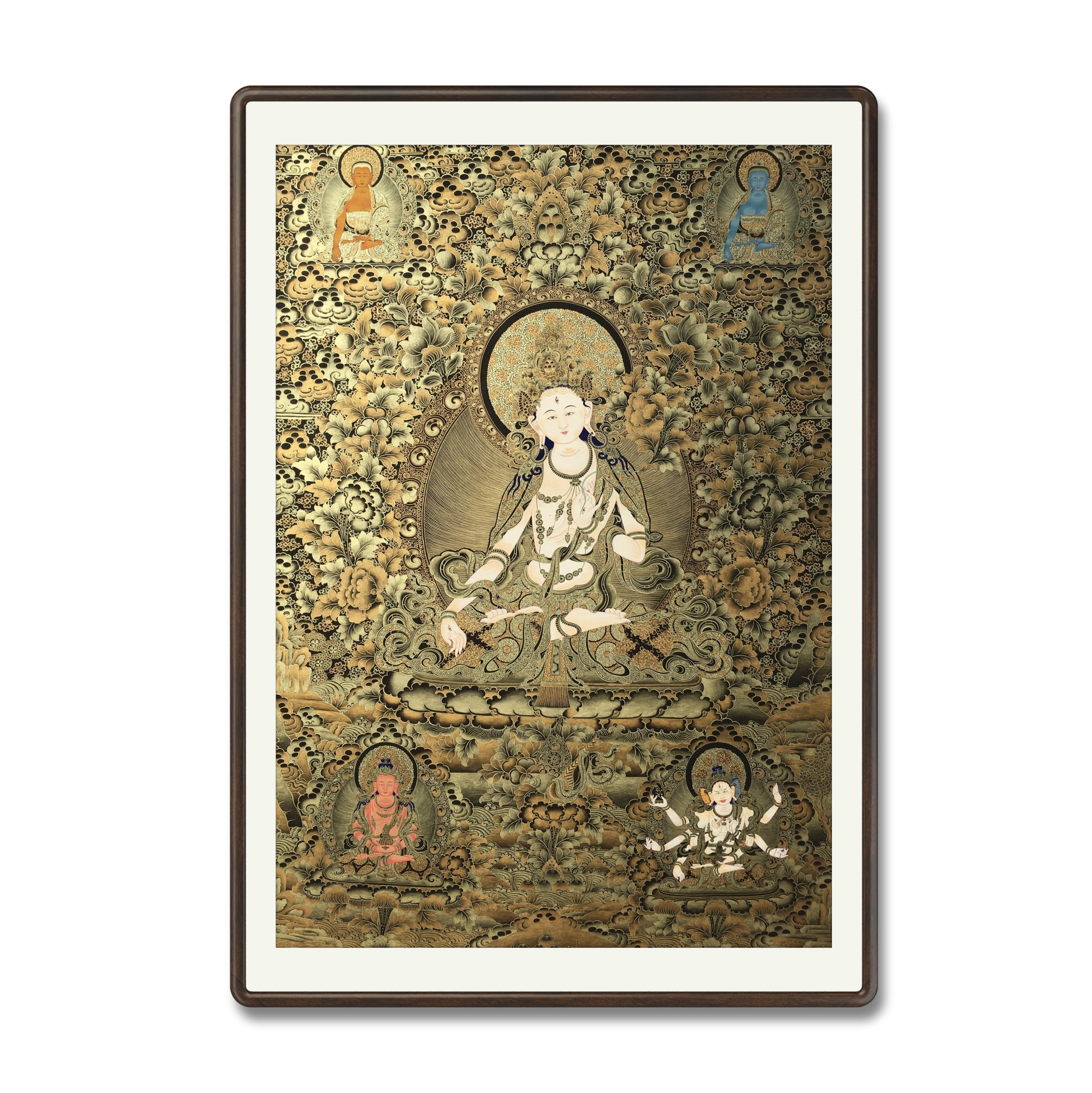 Buddha painting mineral pigment painting thangka The kindly Tara drawn in pure gold