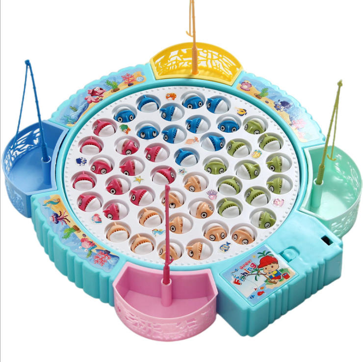 hot selling toddler fishing toy battery operated fishing game with 4 fishing rods