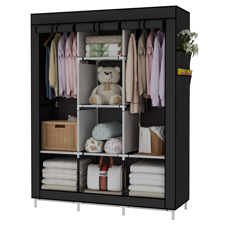 Minimalist Modern Non-woven Cloth Wardrobe Baby Storage Cabinet Folding individual Closet Bedroom Furniture