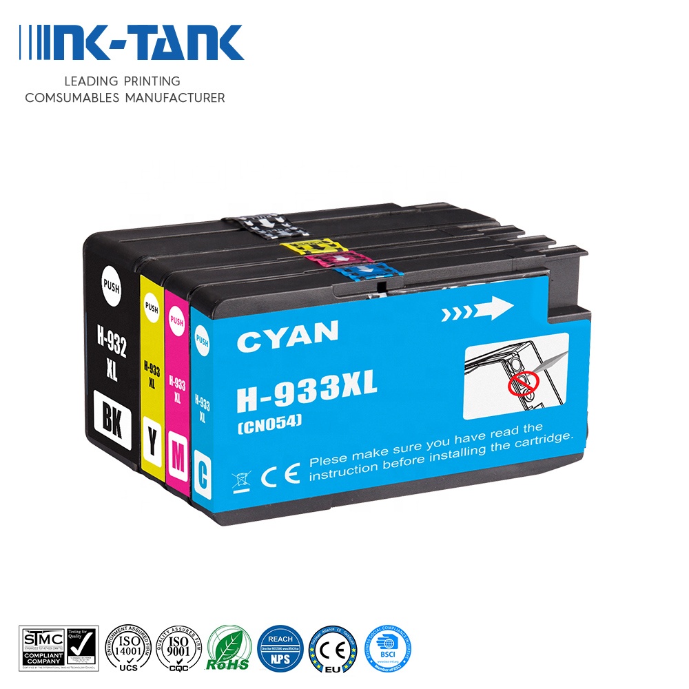 INK-TANK 932 933 XL 932XL 933XL цвета совместимый картридж с чернилами для HP932 для HP933 для струйного принтера HP Officejet 7110 7610 7612 принтер