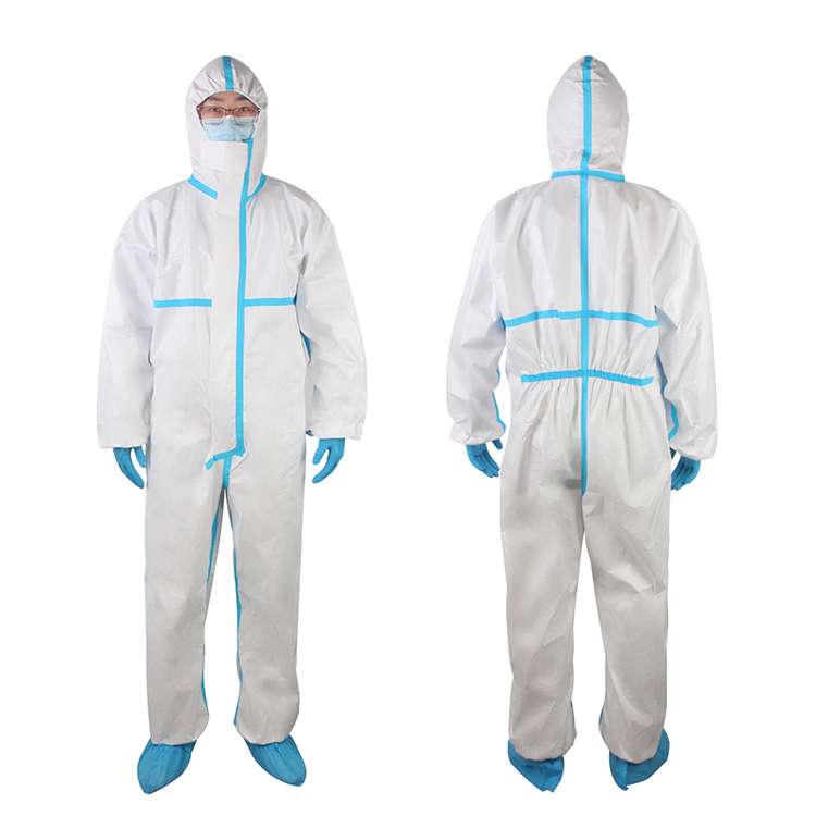 Coverall Hazmat-suit Non-woven Microporous Type 5/6 Disposable Ce Medical Protective Clothing Class II 3 Ply Non Woven,pp+pe 100