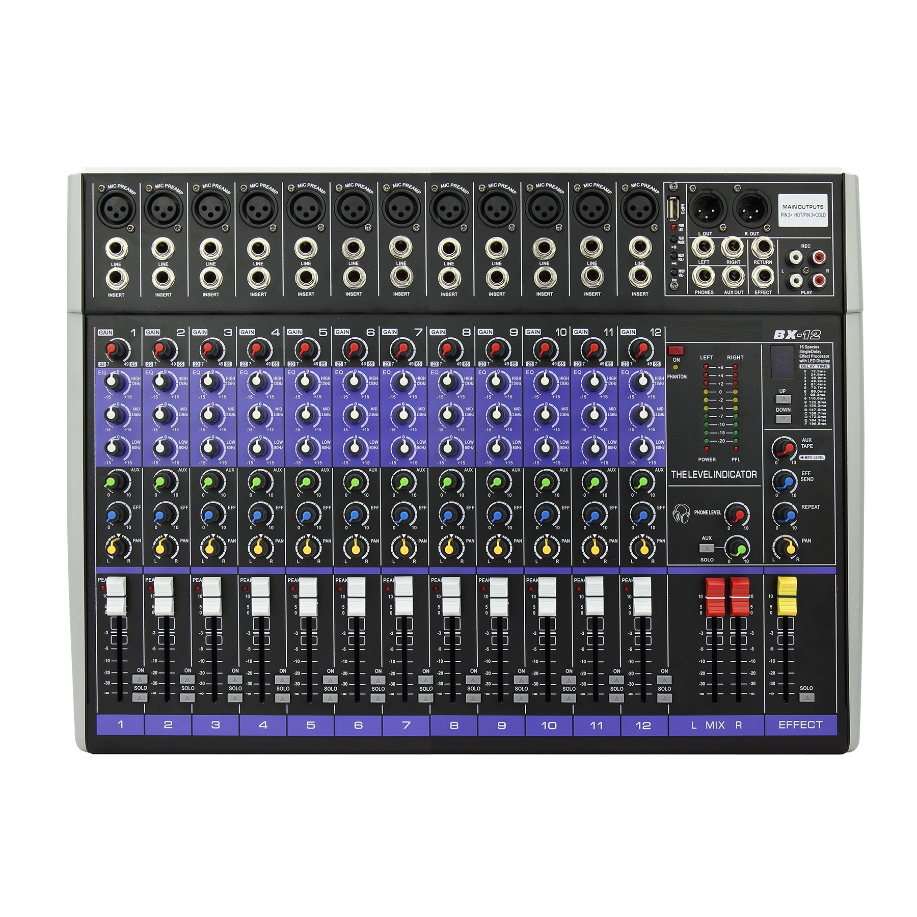 Professional 12 Channel Audio Mixer Console Home Audio Accessories DJ Controller/Audio Sound Equipment outdoor party adio mixing
