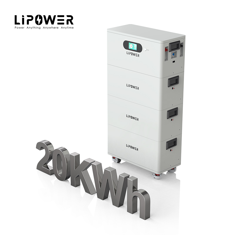 Lipower Smart BMS Stackable Lifepo4 Batteries 51.2V 48V 100Ah 400ah 20KWh home Energy Storage Battery
