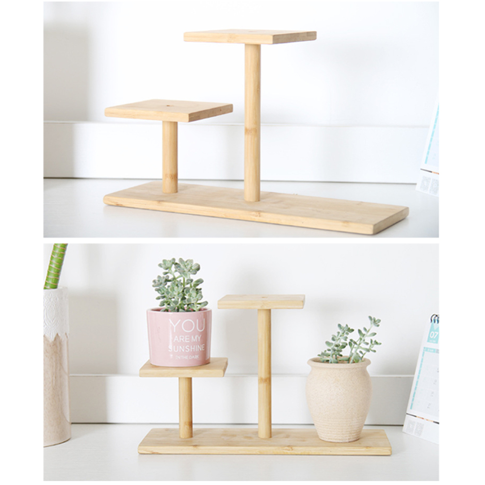 Bamboo 3 Tier Plant Stand For Table Flower Pot Holder Succulent Plants Bonsai Storage Display Shelf For Home Office Patio Garden