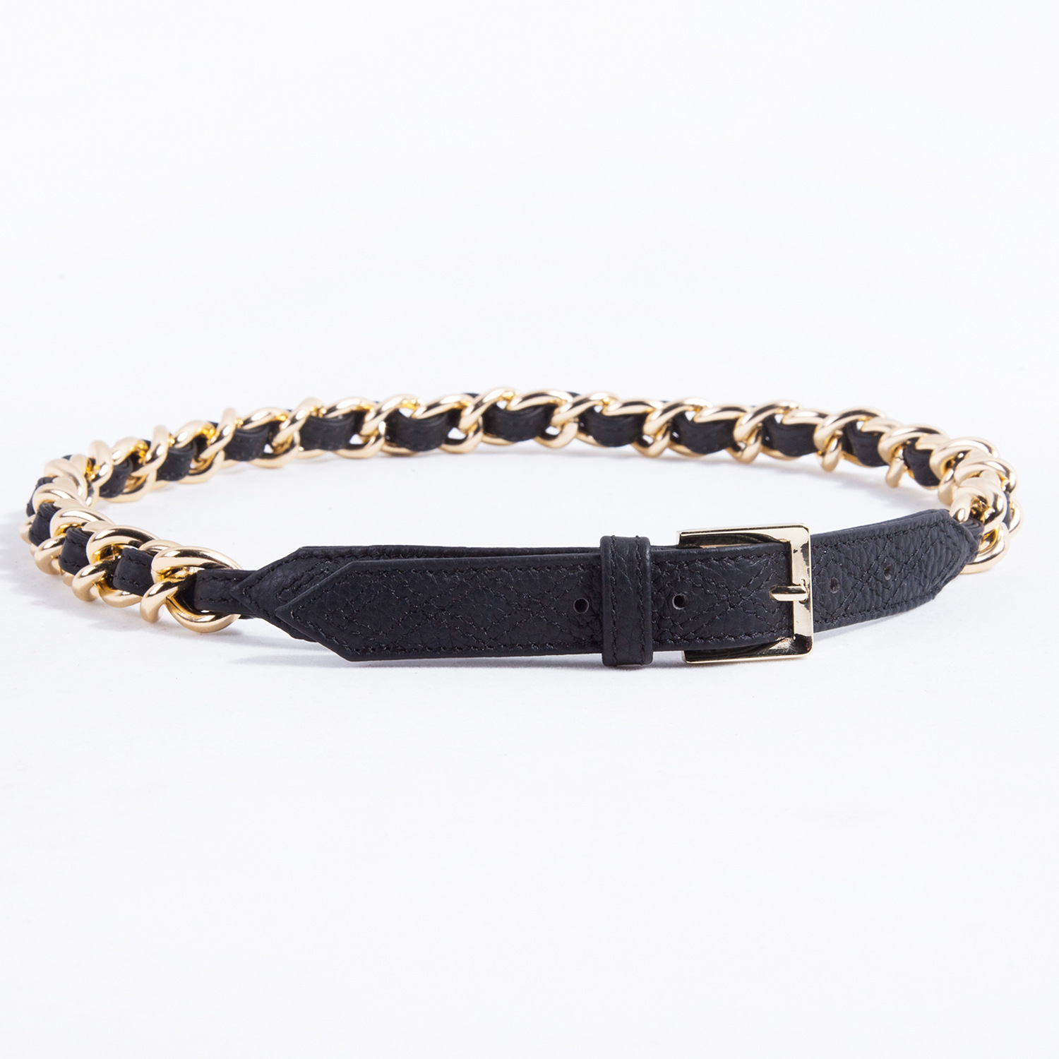 Fashion Waist Belt Body Chain Slender Genuine Leather Luxury Metal Belt with Leather