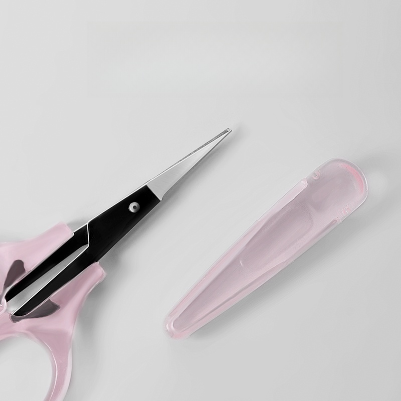 UUYP Factory Price Professional Hair Trimming Precision Eyebrow Scissors Colorful Makeup Tools Bite Tight Case Eyebrow Scissors