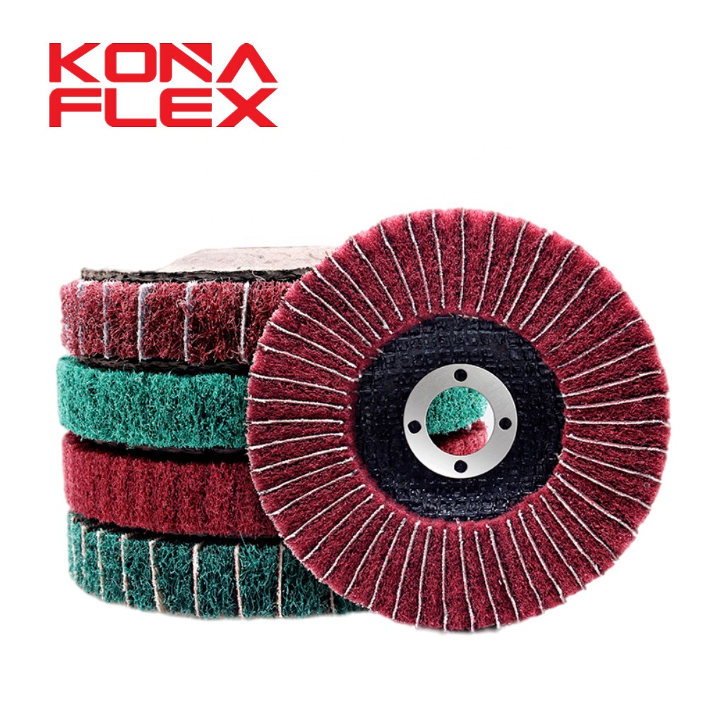Konaflex 4 дюймовая Вертикальная нетканые комбинированная шлифовальная шкурка шлифовки и полировки перекидной шибер нейлон лепестковый круг
