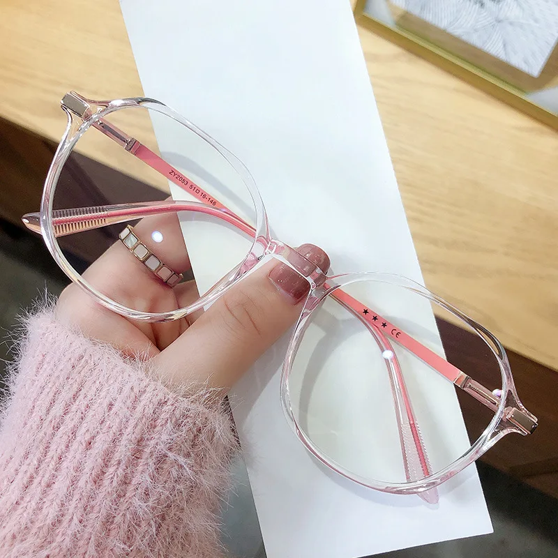 2053 oval 2021 new pink transparent TR90 frame optical frames wholesale fashion anti-blue light blocking glasses for men women