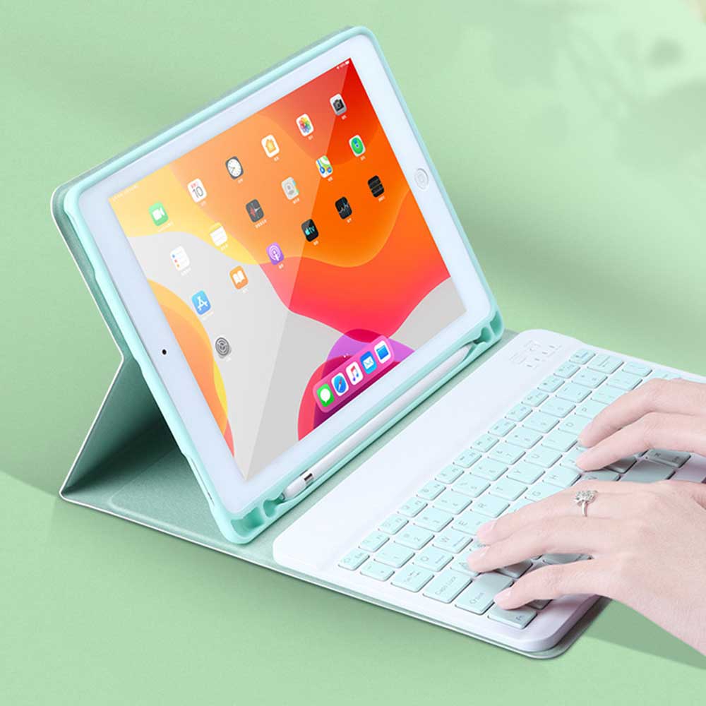 New Wireless Keyboard Suitable For Tablet, Keyboard Set With Foldable Mechanical Keyboard Protective Case