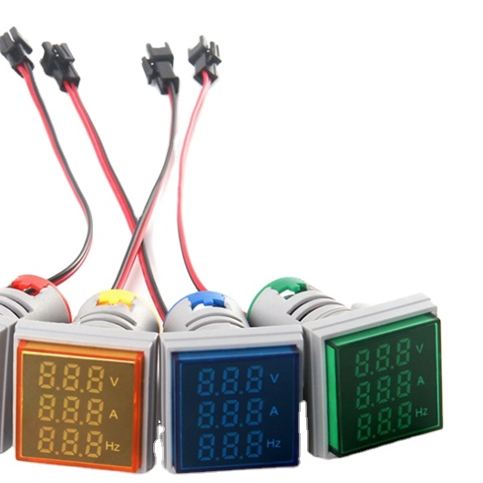 AC 0-100A AC V+a+Hz LED Traid Display Frequencymeter 22mm Square Leddigital Panel Voltmeter and Ammeter