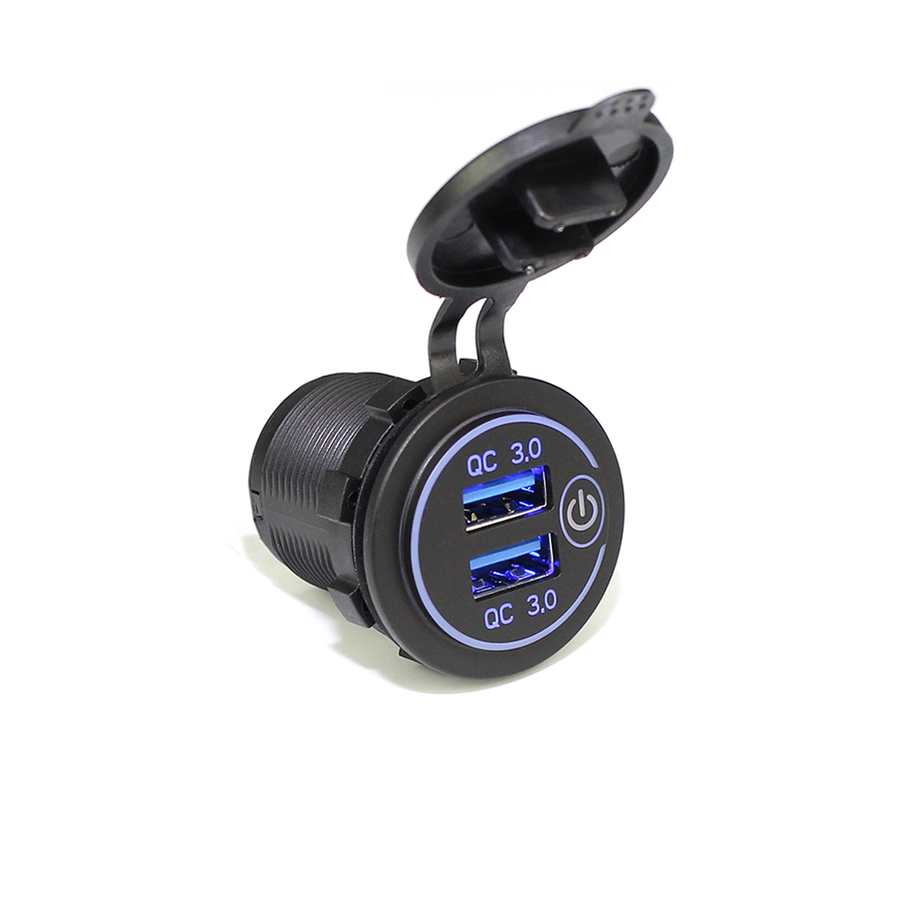 DS2013H-7.2A-S QC3.0 автобус Тип C USB Quick Charge 3,0 Автомобильное зарядное устройство гнездо со светодиодной подсветкой