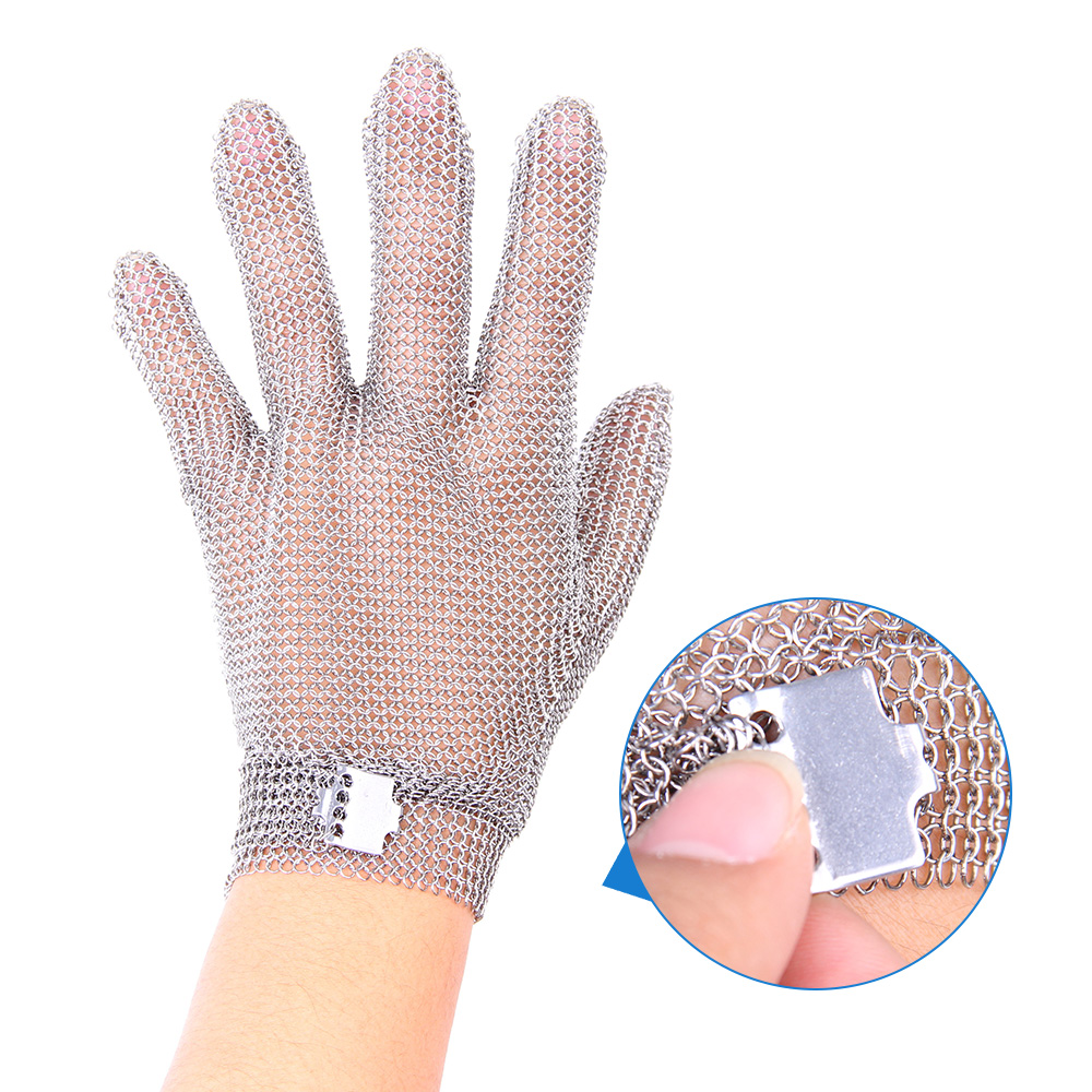 Cut Resistant Steel Gloves A9 Food Grade Meat Cutting Stainless Metal Mesh Ring Weld Chainmail Butcher Glove