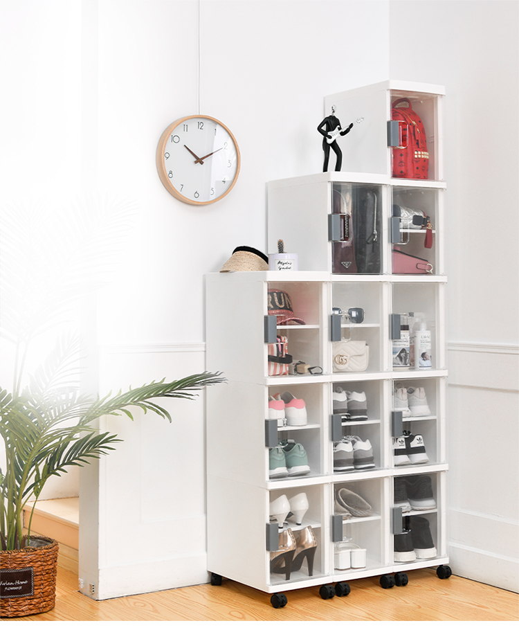 Hot sale plastic shoe storage box modern type acrylic shoe display box