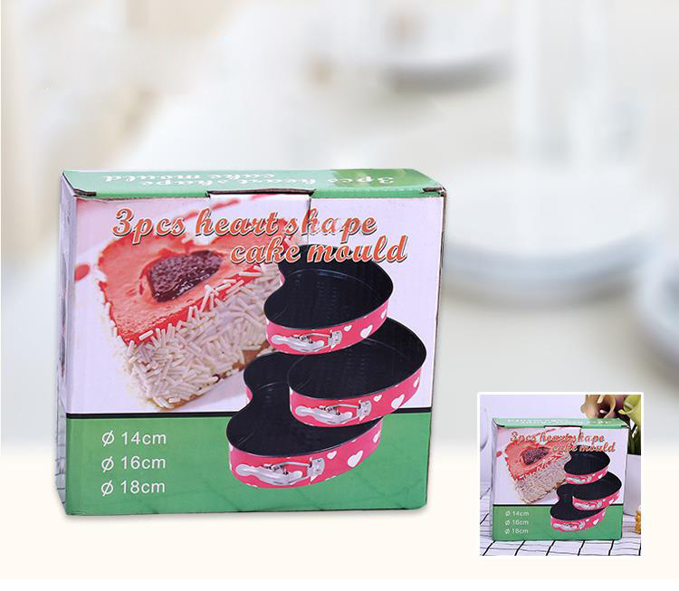 Heart Shape Cake Pan Set of 3 Baking Mould Springform Pan with Removable Bottom