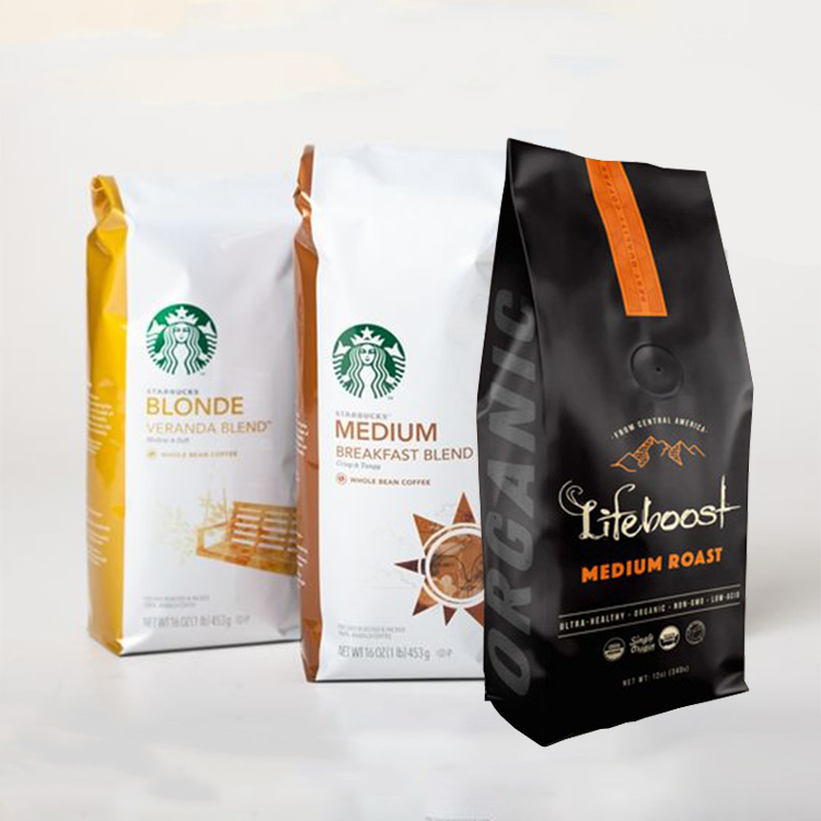 Oem Custom Price Packing Arabica Java Roasted Caffe Beans Square Pouch Ice Coffee Protein Instant powder Drink Packaging Bag