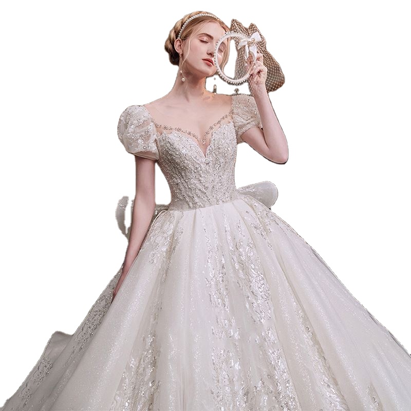 MKMN custom autumn winter top designers off shoulders real sample beach bling wedding dress