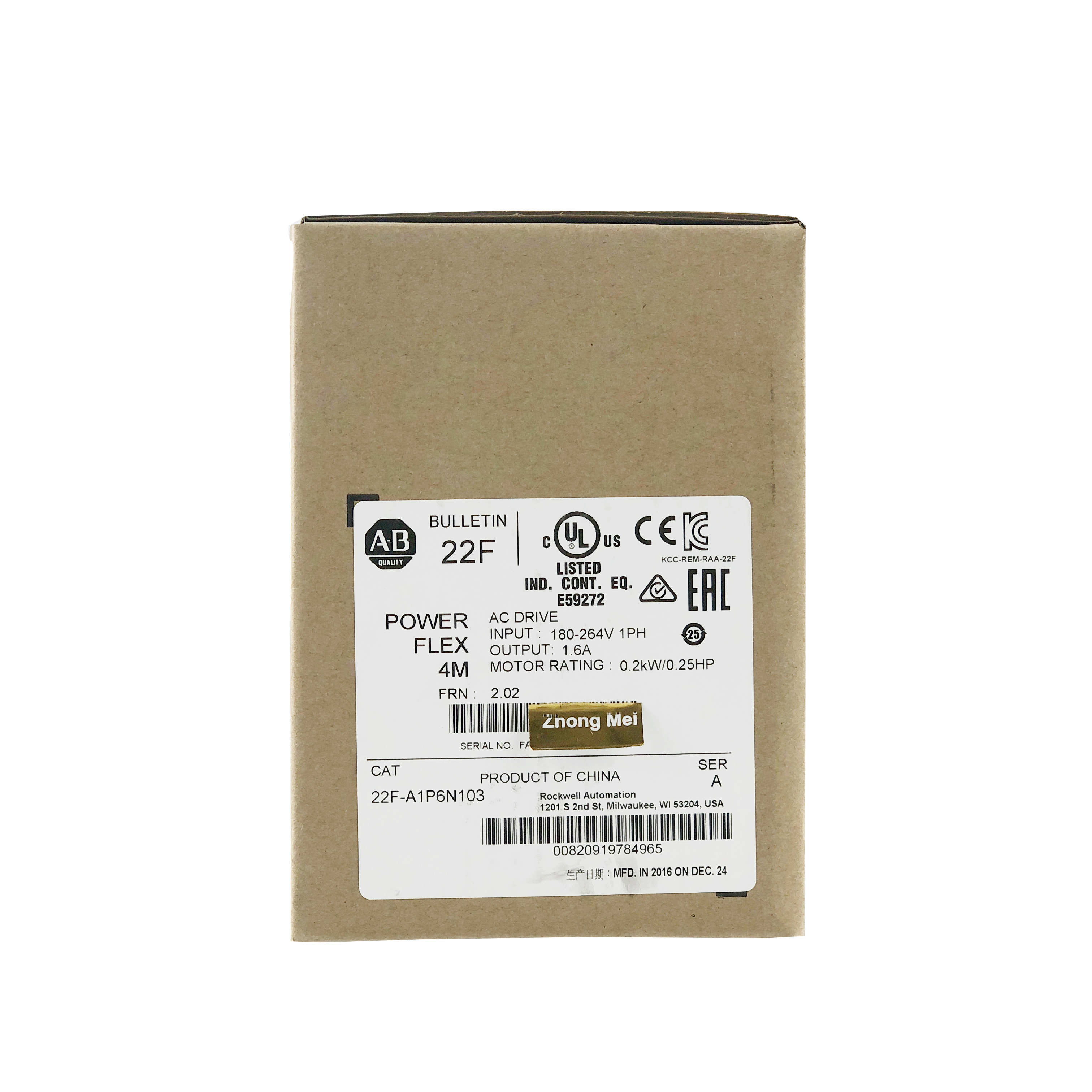 New and Original PowerFlex 4M AB Allen Bradley PLC Frequency converter 22F-A1P6N103 in stock