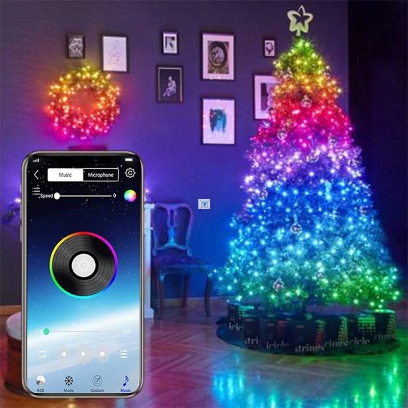 Amazon горячие продажи RGB яркая беспроводной телефон приложение управления светодиодные полосы света комплект изменение цвета водонепроницаемый полосы света для X-MAS