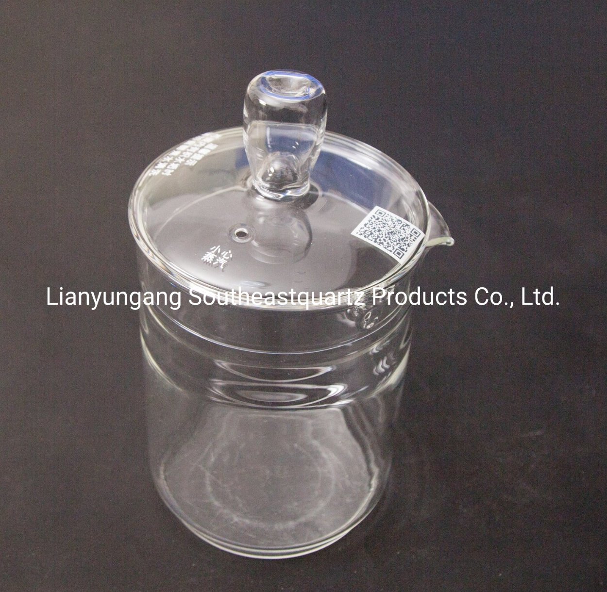 High Purity Fused Silica Transparent Quartz Glass Crucible wit Lid