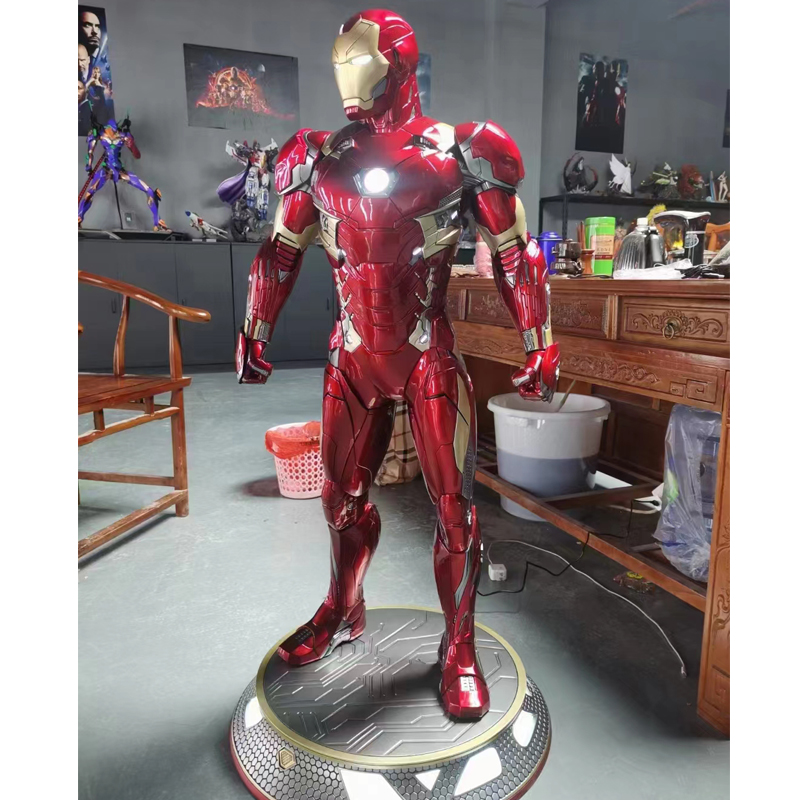 Скульптура героя Marvel из смолы, наружное украшение, большой размер, стекловолокно MK46, статуя Железного человека на продажу