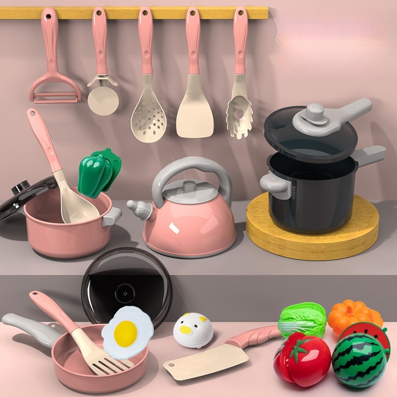 Play Kitchen Accessories Set Toy For Toddler Food Cooking Kitchen Playing set Toys Christmas Gift For Kids 61/94 pcs W24-241