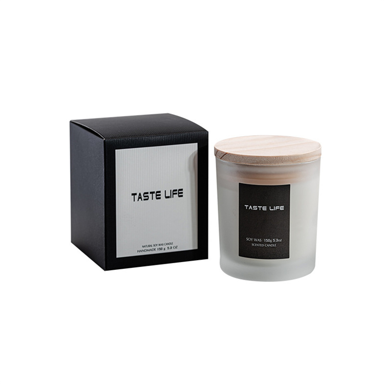 Elegant candle glass jar luxury empty glass candle jars custom print with lid