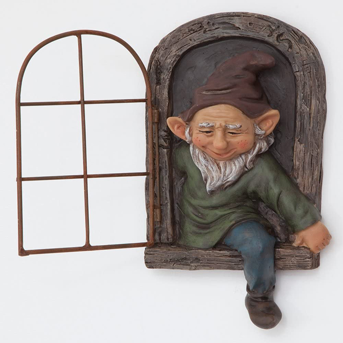 Elf Out The Door Tree Hugger Garden Peeker Yard Art-Причудливая скульптура дерева для украшения сада