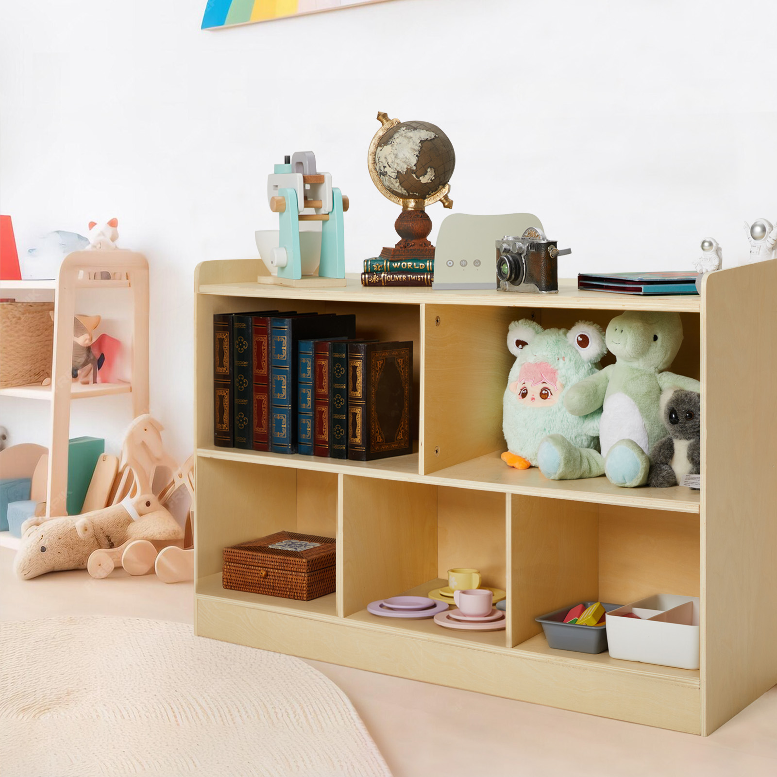 Toy Backpack Cabinet Children'S Storage Cabinet Kindergarten Early Education Wooden Combination Storage Cabinet