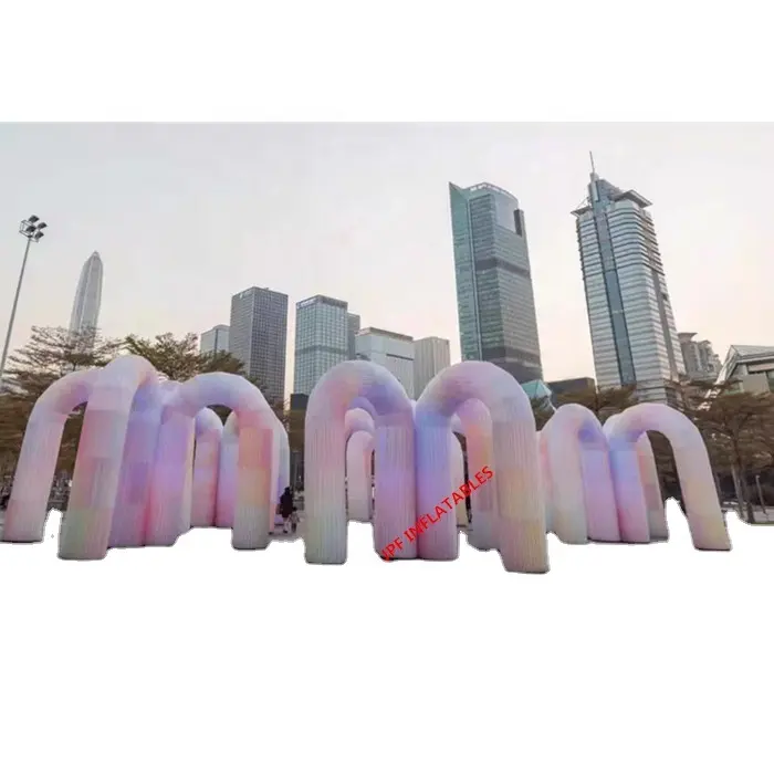 2021 fully digital printed outdoor event used inflatable archway tunnel with internal blower and LED