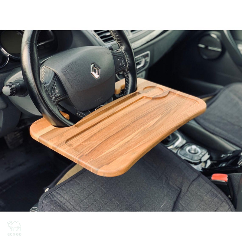 Bamboo Universal Car Table Dining Table for Car Portable Steering Wheel Wood Desks Car Seat Table