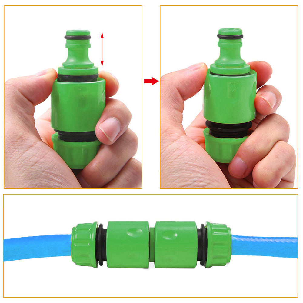 Garden Watering Hose ABS Quick Connector 1/2 End Double Male Hose Coupling Joint Adapter Extender Set For Hose Pipe Tube