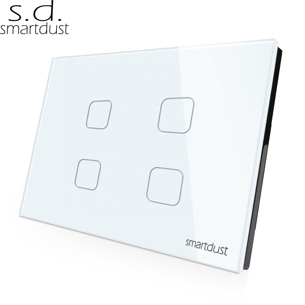 Smartdust Hotel Бытовая 4 Gang Tuya Zigbee 3,0 умный дом переключатель Google Home Alexa удаленного нам сенсорный выключатель света