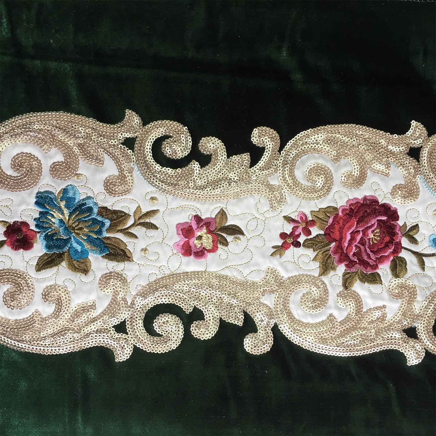 Wholesale Retro Style Customized Luxury Sequins Moroccan Embroidered Fabric For Sofas