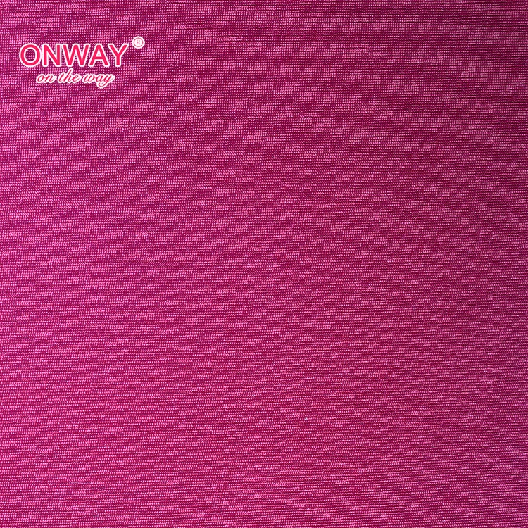High quality 310gsm pink yarn dyed rib tr polyester rayon fabric for women tops