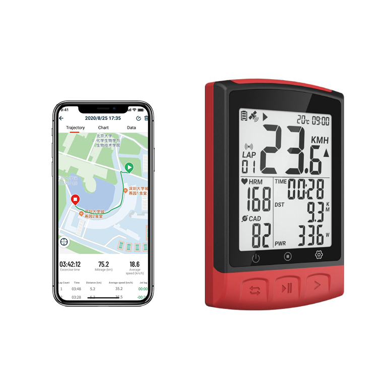 Водонепроницаемый велокомпьютер с экраном 2,3 дюйма и GPS-Навигатором