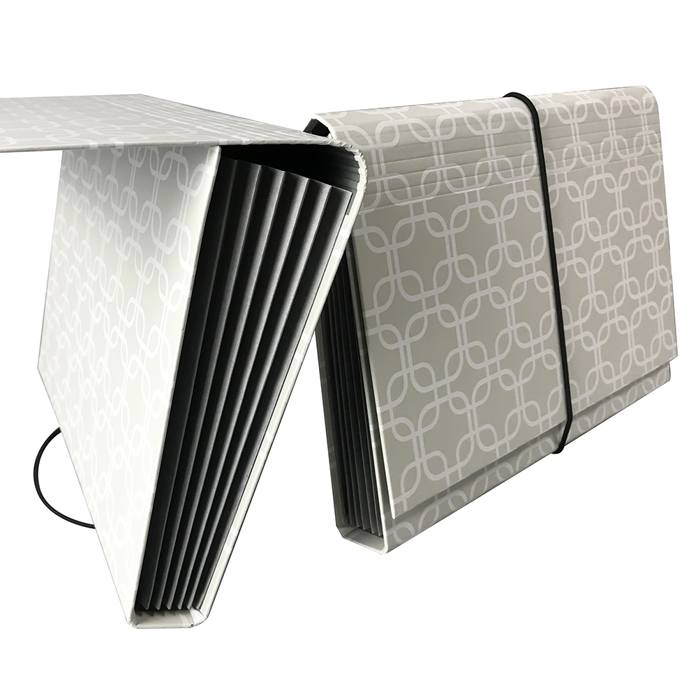 Recycled Paper Expanding File Wallet with Flap and Cord Closure Expanding Accordion File Folder with 6 pockets have cover